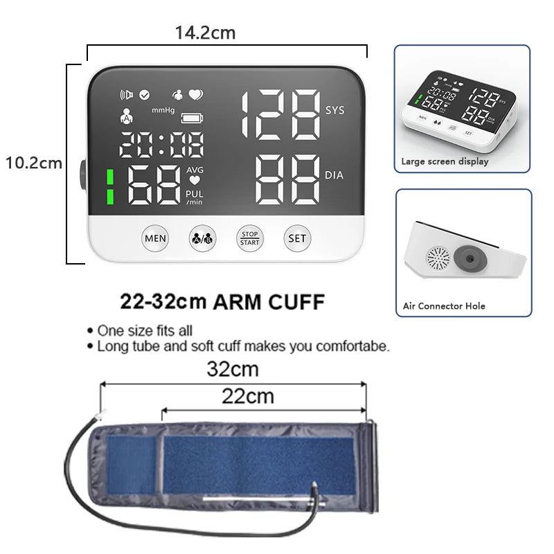 Hot sale LED display blood pressure machine automatic digital blood pressure monitors with large cuff BP monitor for home use